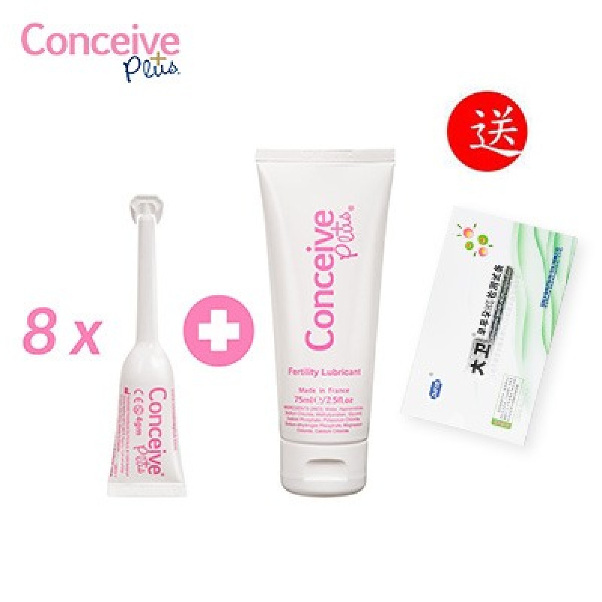 Conceive Plus 助孕潤滑劑 - Conceive Plus 受孕潤滑劑 (75ml + 充推管 8枝裝)